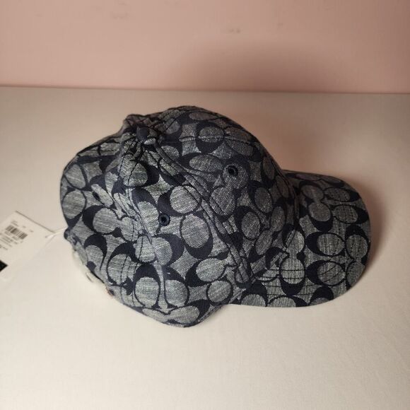 NWT Coach C6679 Blue Denim Chambray Cotton Adjustable Baseball Cap Hat - Picture 2 of 5